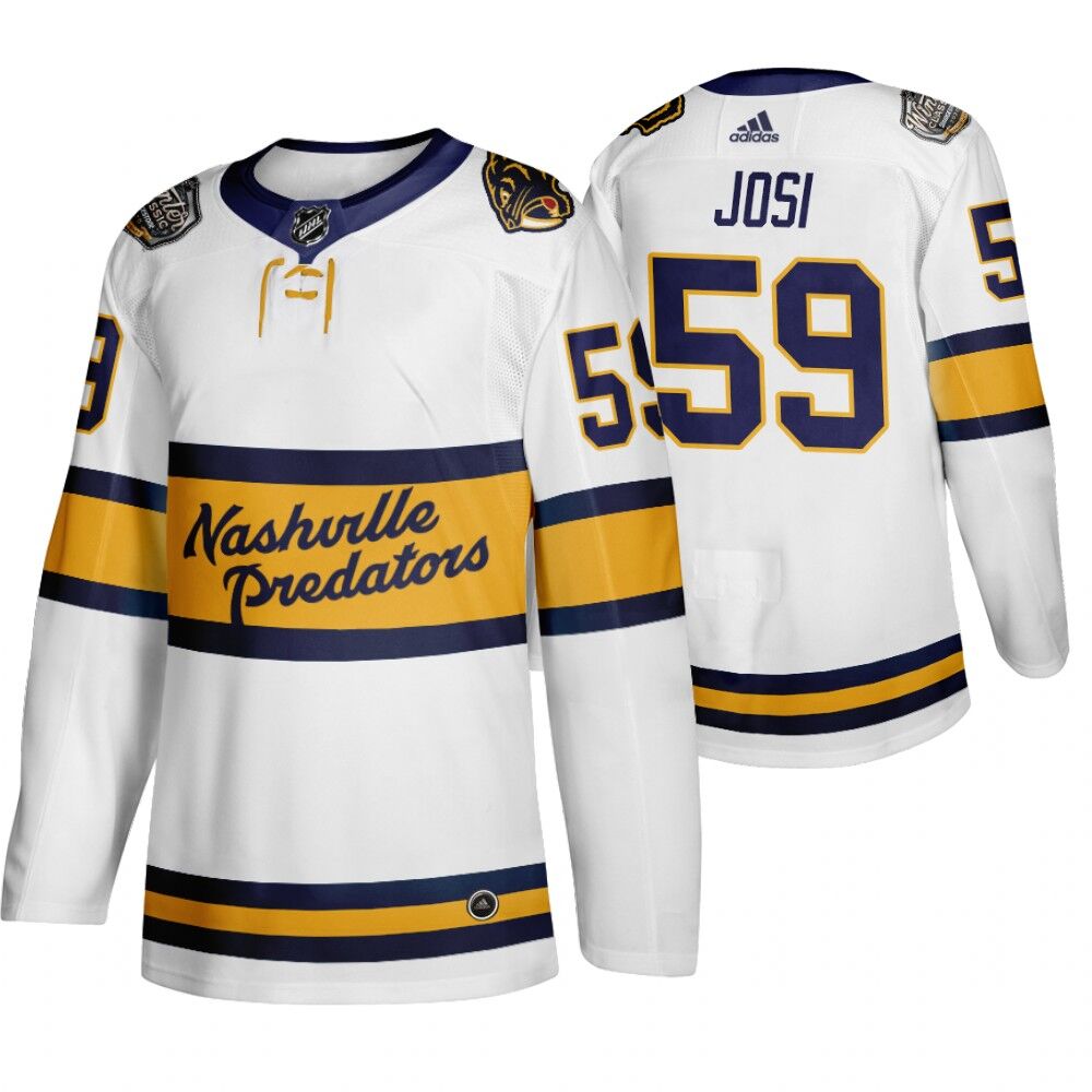 Men's Adidas Nashville Predators #59 Roman Josi White Stitched NHL Jersey